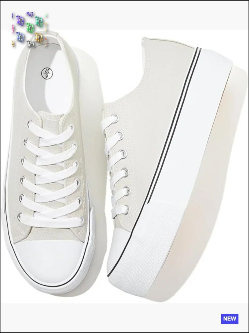 Platform Sneakers Classic Low Top PU Leather Casual Walking Shoes Women